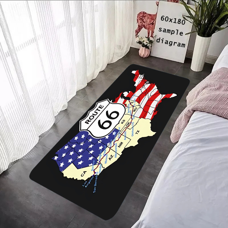 Подложка за под с флокирана повърхност, печатен дизайн, квадратна форма, миеща се