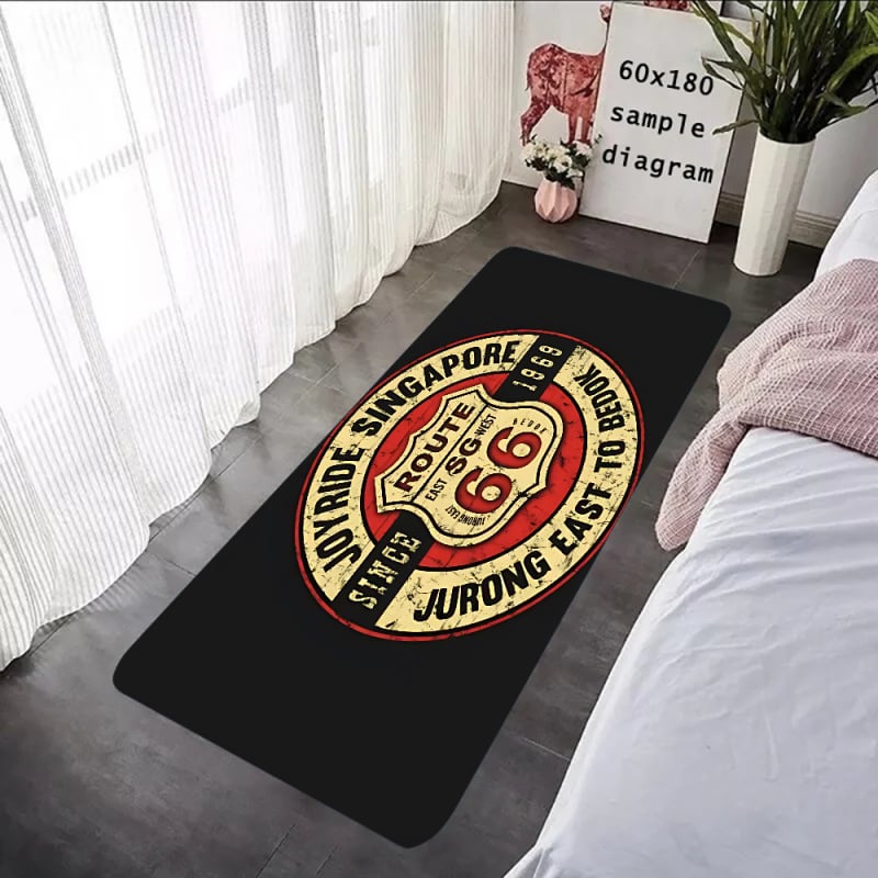 Подложка за под с флокирана повърхност, печатен дизайн, квадратна форма, миеща се