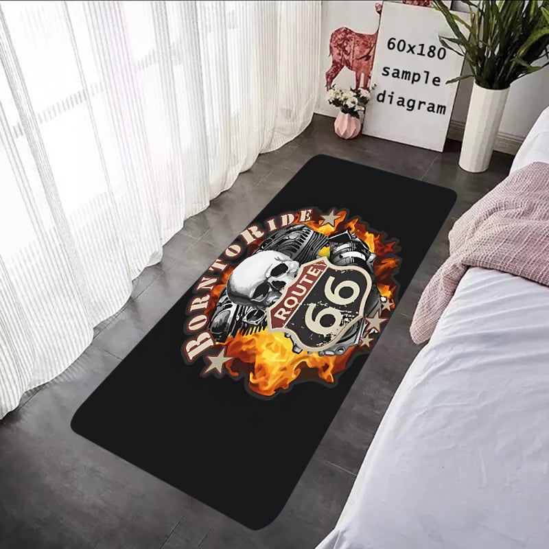 Подложка за под с флокирана повърхност, печатен дизайн, квадратна форма, миеща се