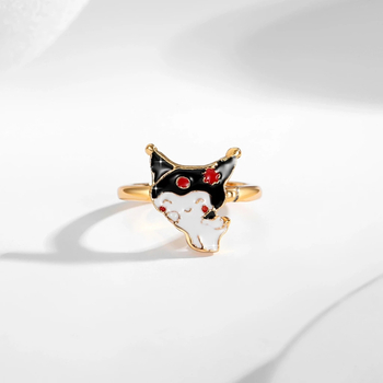 Vaikų vario su aukso dengimu juvelyrinių dirbinių rinkinys su drugelio ir kačiuko motyvais — karoliai, žiedas, auskarai, apyrankė, O formos grandinė (ruduo 2025)