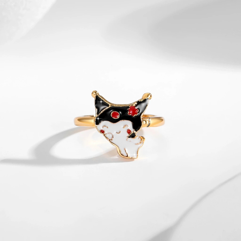 Vaikų vario su aukso dengimu juvelyrinių dirbinių rinkinys su drugelio ir kačiuko motyvais — karoliai, žiedas, auskarai, apyrankė, O formos grandinė (ruduo 2025)