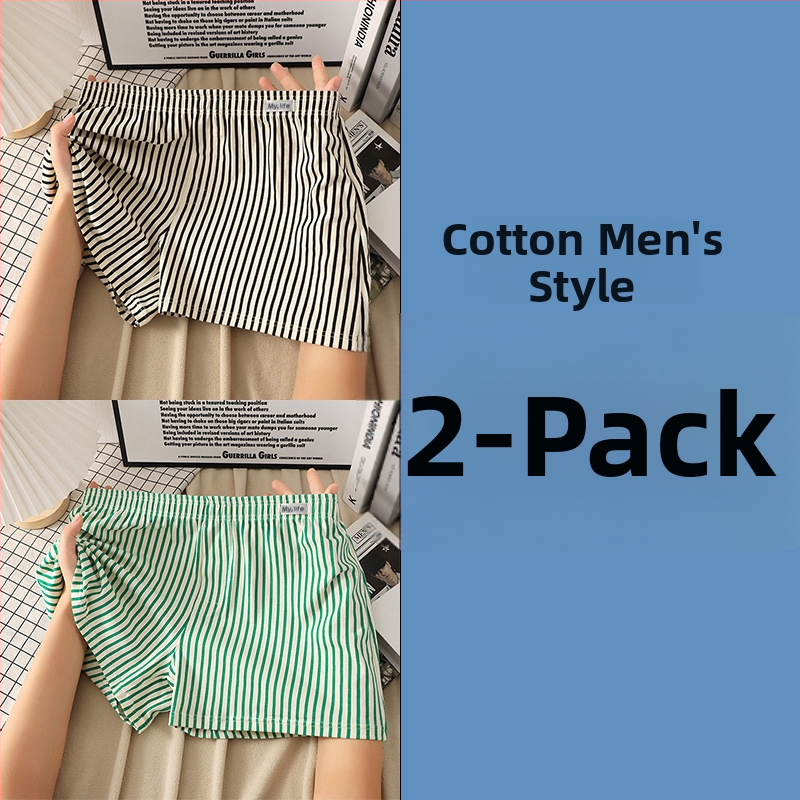 Мъжки памучни боксерки, свободен крой, модел райета/мрежа, основен плат 95-100% памук, средна талия