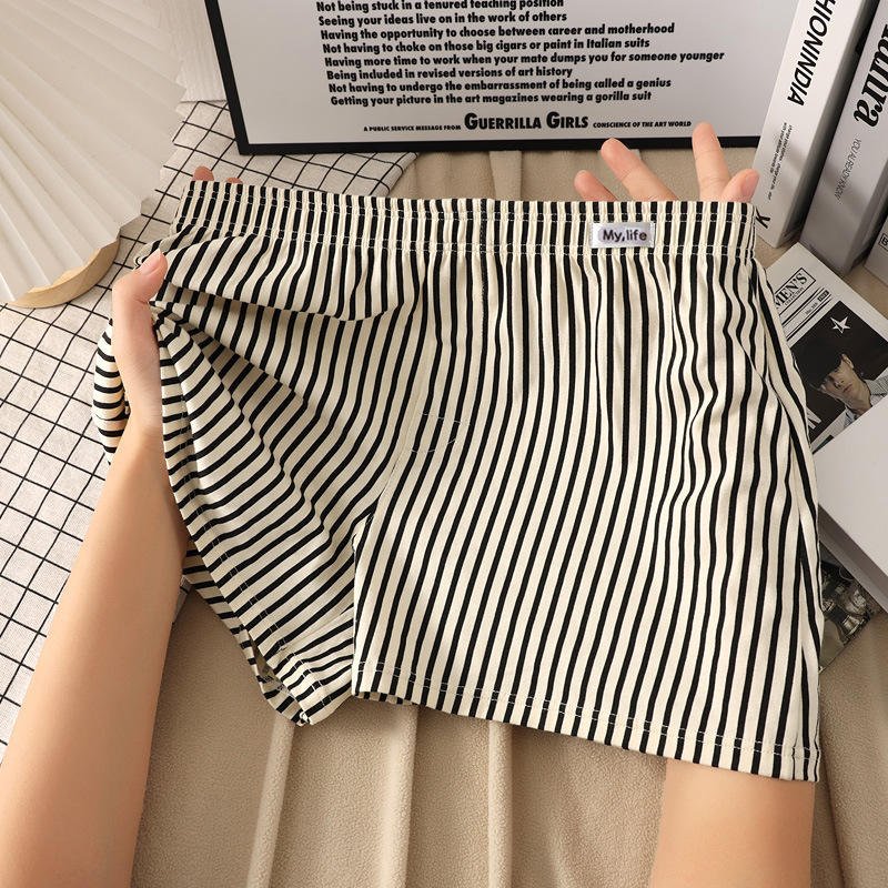 Мъжки памучни боксерки, свободен крой, модел райета/мрежа, основен плат 95-100% памук, средна талия