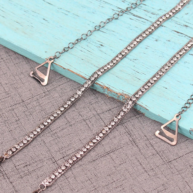 Carefree fish Rhinestone презрамки за сутиен – Неслизащи се, невидими, регулируеми метални презрамки с кристали и перли