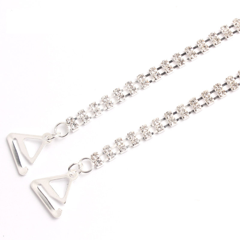 Carefree fish Rhinestone презрамки за сутиен – Неслизащи се, невидими, регулируеми метални презрамки с кристали и перли