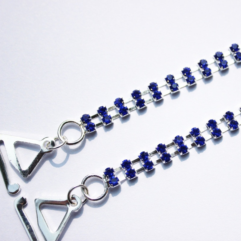 Carefree fish Rhinestone презрамки за сутиен – Неслизащи се, невидими, регулируеми метални презрамки с кристали и перли