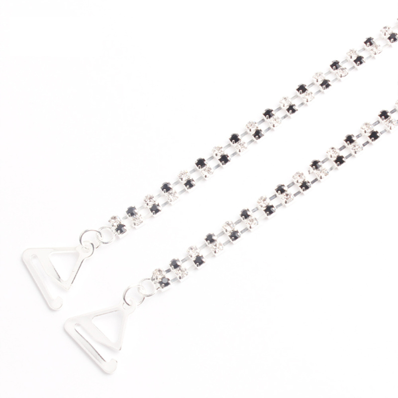 Carefree fish Rhinestone презрамки за сутиен – Неслизащи се, невидими, регулируеми метални презрамки с кристали и перли