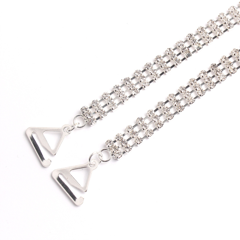Carefree fish Rhinestone презрамки за сутиен – Неслизащи се, невидими, регулируеми метални презрамки с кристали и перли