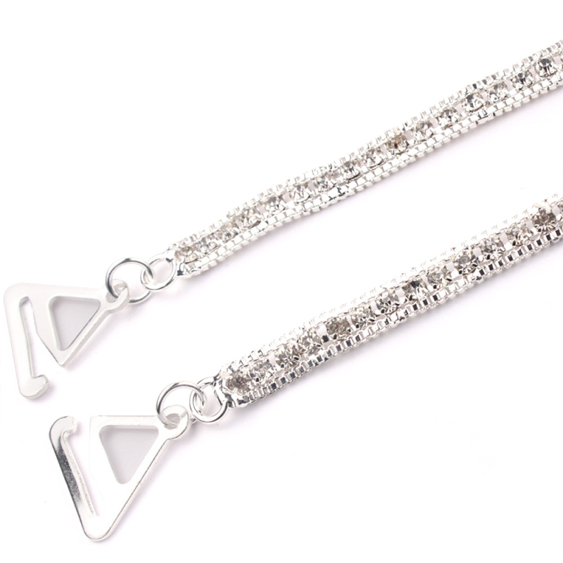 Carefree fish Rhinestone презрамки за сутиен – Неслизащи се, невидими, регулируеми метални презрамки с кристали и перли