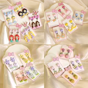 Dječje naušnice na klipsu | Ručno izrađene, Mittiz, plastika/smola, Séria Princeza, Likovi iz crtanih filmova