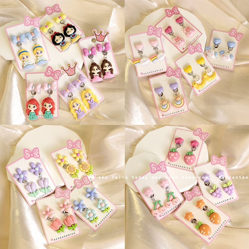 Dječje naušnice na klipsu | Ručno izrađene, Mittiz, plastika/smola, Séria Princeza, Likovi iz crtanih filmova