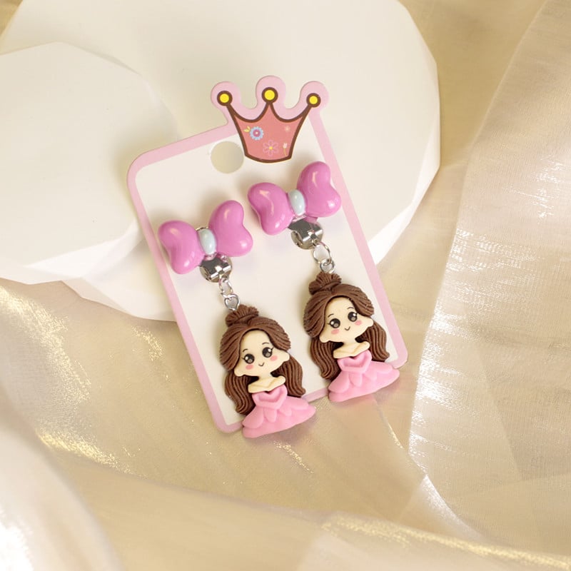 Dječje naušnice na klipsu | Ručno izrađene, Mittiz, plastika/smola, Séria Princeza, Likovi iz crtanih filmova