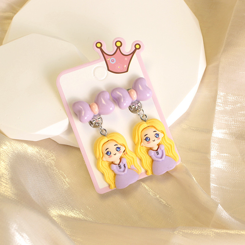 Dječje naušnice na klipsu | Ručno izrađene, Mittiz, plastika/smola, Séria Princeza, Likovi iz crtanih filmova
