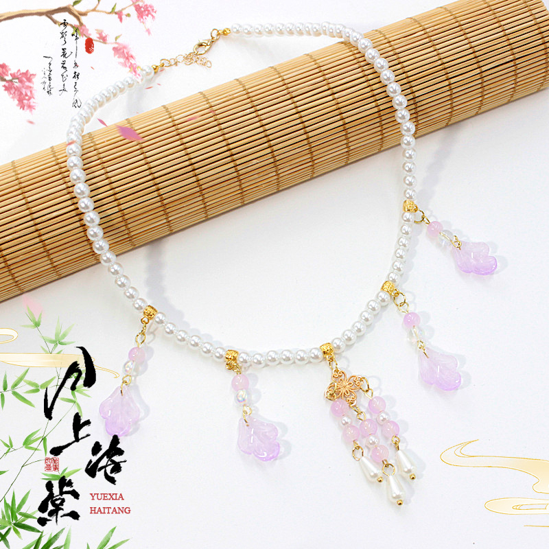 Vaikų ausų klipsų rinkinys - senovinis stilius, rankų darbo stiklo detalės su vaisių ir lapų motyvais