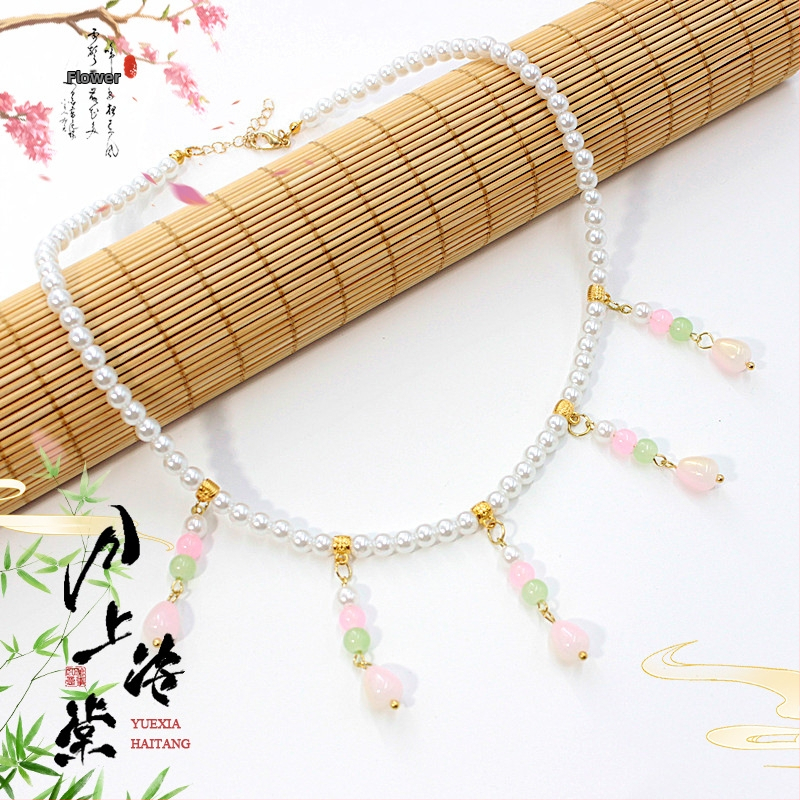 Vaikų ausų klipsų rinkinys - senovinis stilius, rankų darbo stiklo detalės su vaisių ir lapų motyvais