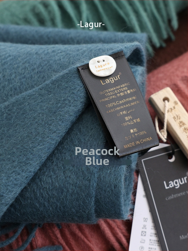 Blue enough Σάλι από 100% cashmere, ύφανση warp knitting, ζεστό για τον χειμώνα, unisex