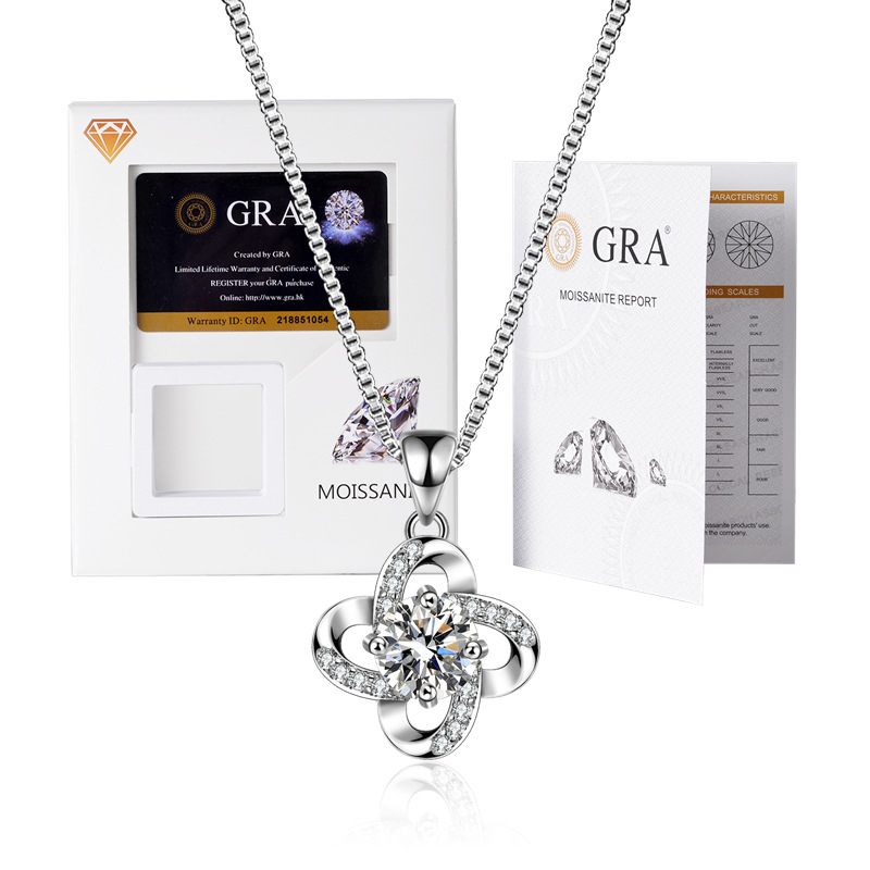 Moissanito pakabukas su dėžutės tipo grandine, mišinių akmenų įdėklas, elektroplakavimas, prekės ženklas XKC XINKAICHENG