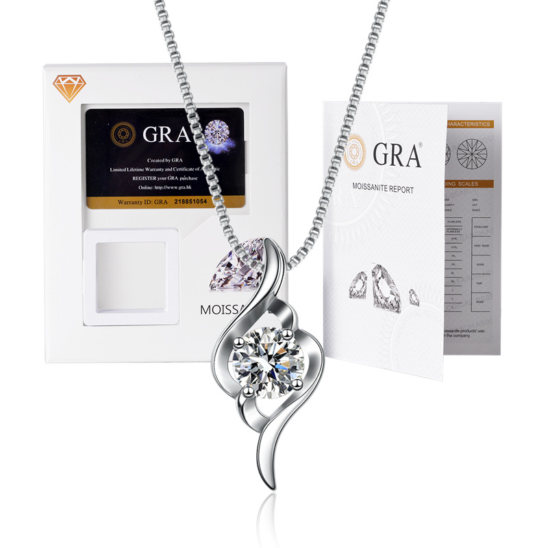 Moissanito pakabukas su dėžutės tipo grandine, mišinių akmenų įdėklas, elektroplakavimas, prekės ženklas XKC XINKAICHENG