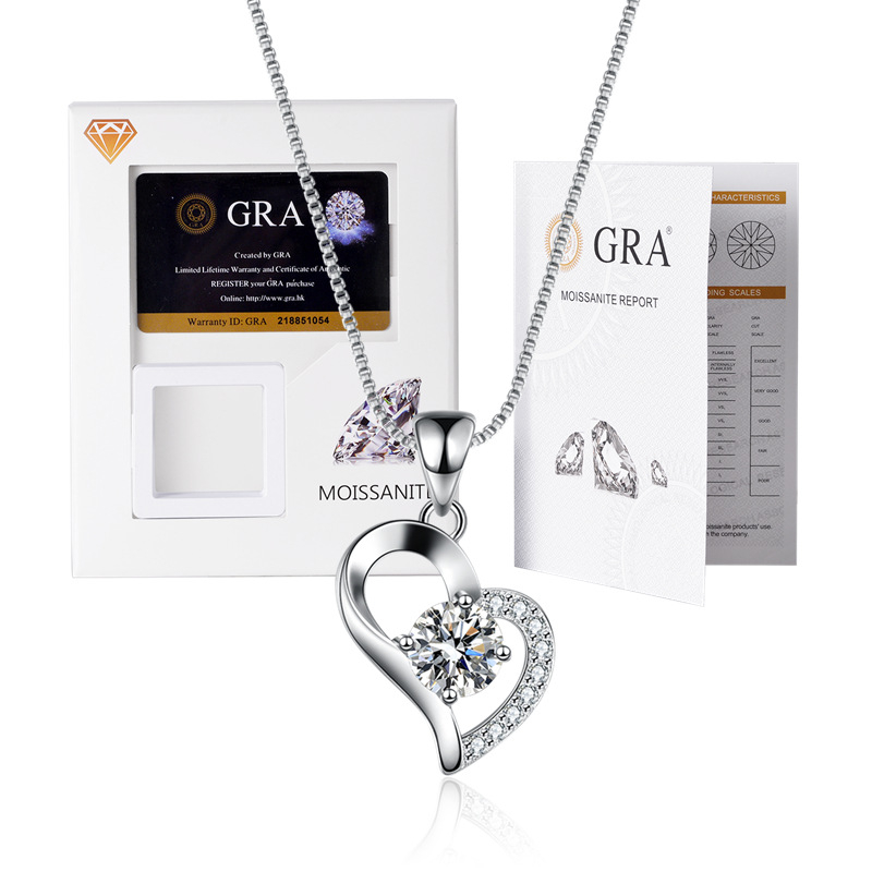 Moissanito pakabukas su dėžutės tipo grandine, mišinių akmenų įdėklas, elektroplakavimas, prekės ženklas XKC XINKAICHENG