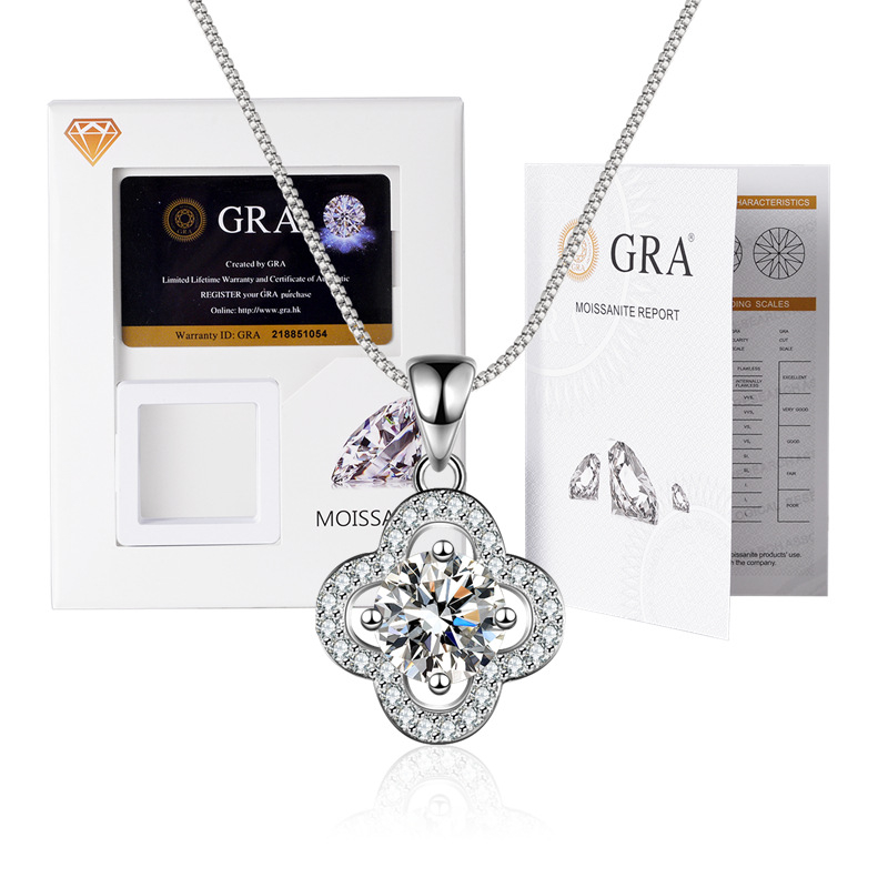 Moissanito pakabukas su dėžutės tipo grandine, mišinių akmenų įdėklas, elektroplakavimas, prekės ženklas XKC XINKAICHENG