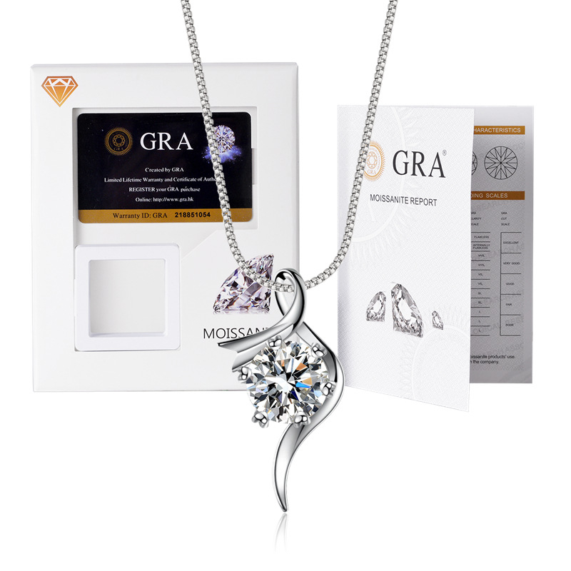 Moissanito pakabukas su dėžutės tipo grandine, mišinių akmenų įdėklas, elektroplakavimas, prekės ženklas XKC XINKAICHENG