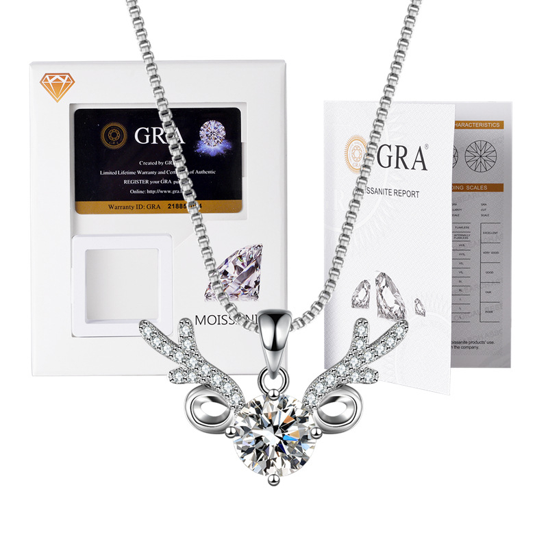 Moissanito pakabukas su dėžutės tipo grandine, mišinių akmenų įdėklas, elektroplakavimas, prekės ženklas XKC XINKAICHENG