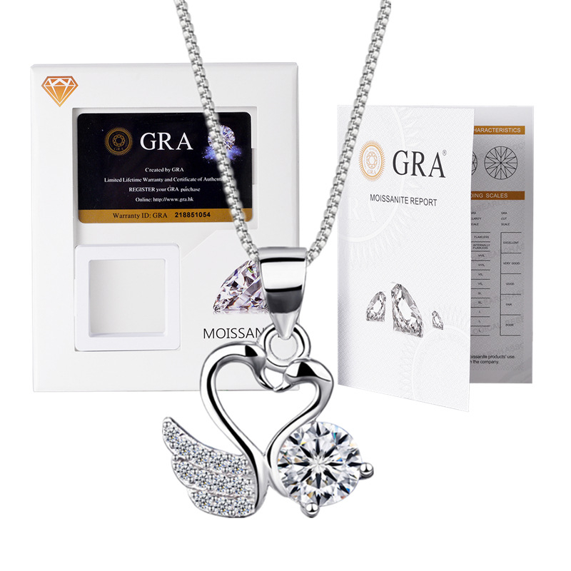 Moissanito pakabukas su dėžutės tipo grandine, mišinių akmenų įdėklas, elektroplakavimas, prekės ženklas XKC XINKAICHENG