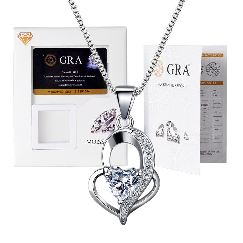 Moissanito pakabukas su dėžutės tipo grandine, mišinių akmenų įdėklas, elektroplakavimas, prekės ženklas XKC XINKAICHENG