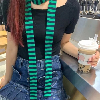 Šal od pamuka s prugama, Harajuku-punk stil, jednostavno pletenje, topao za četiri sezone, originalni dizajn