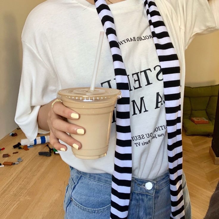 Šal od pamuka s prugama, Harajuku-punk stil, jednostavno pletenje, topao za četiri sezone, originalni dizajn
