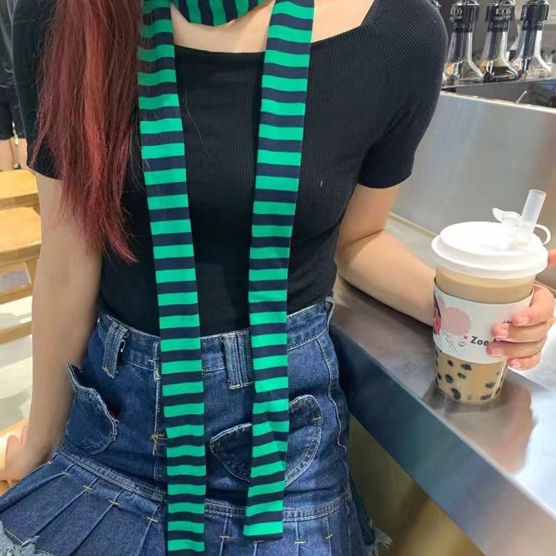 Šal od pamuka s prugama, Harajuku-punk stil, jednostavno pletenje, topao za četiri sezone, originalni dizajn
