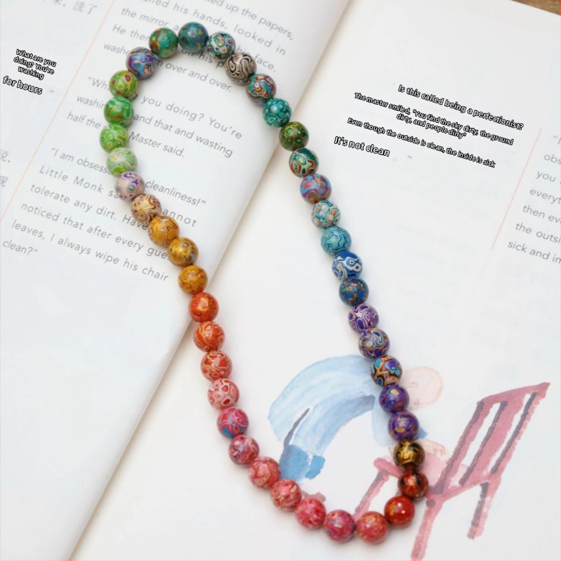 Lakované korálky na náramky — ručne vyrobené, prírodné, leštené; čínske štýl, DIY doplnky