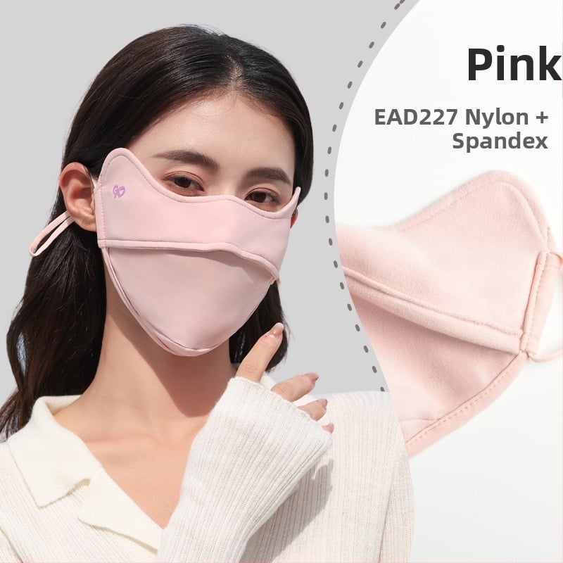 Vasaros veido kaukė su UV apsauga UPF50, nailonas-spandekso medžiaga, ausų kilpelės, monochrominis dizainas