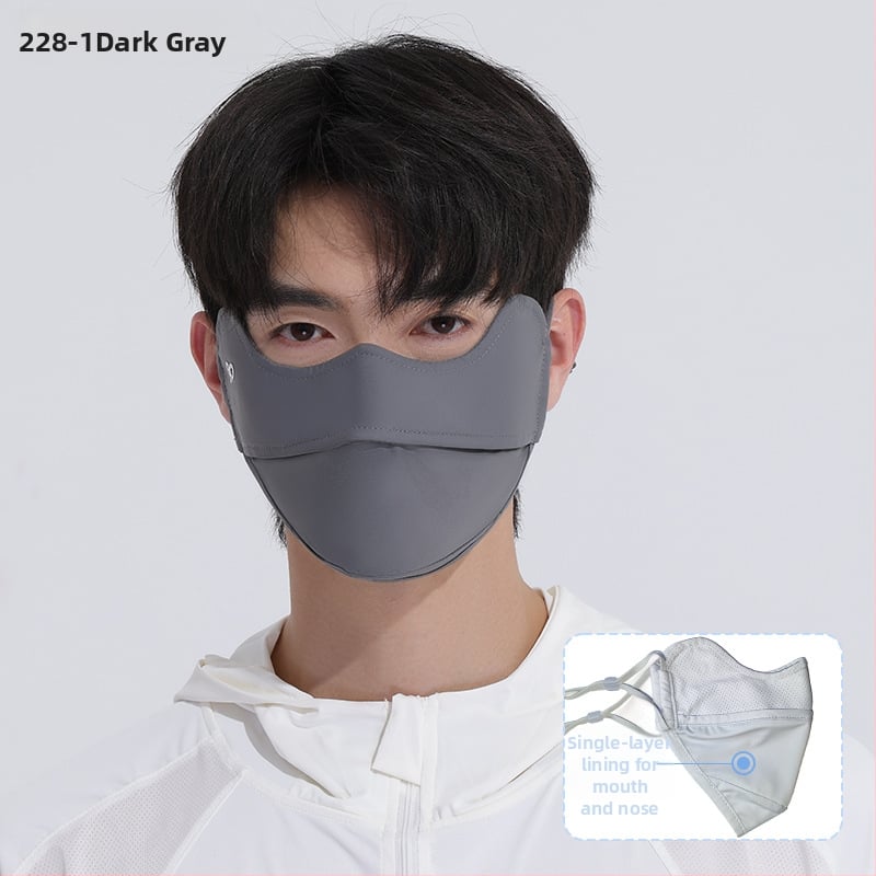 Vasaros veido kaukė su UV apsauga UPF50, nailonas-spandekso medžiaga, ausų kilpelės, monochrominis dizainas