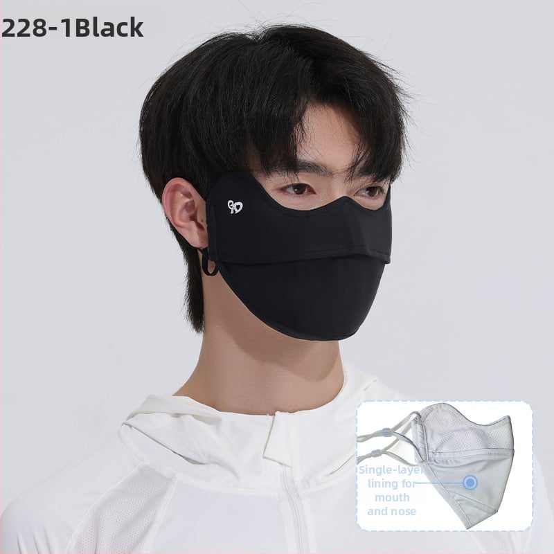 Vasaros veido kaukė su UV apsauga UPF50, nailonas-spandekso medžiaga, ausų kilpelės, monochrominis dizainas