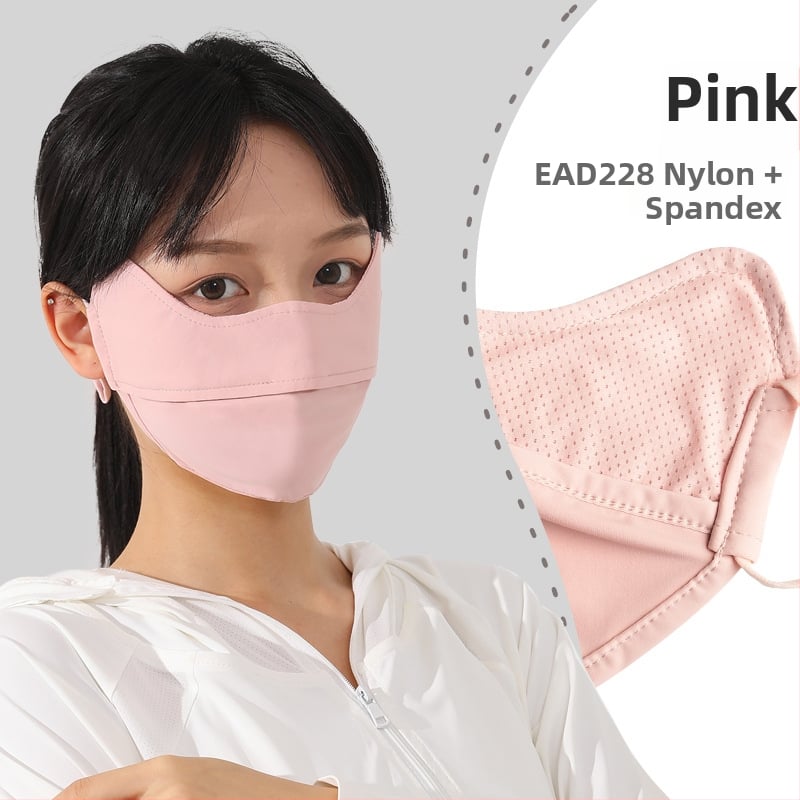 Vasaros veido kaukė su UV apsauga UPF50, nailonas-spandekso medžiaga, ausų kilpelės, monochrominis dizainas