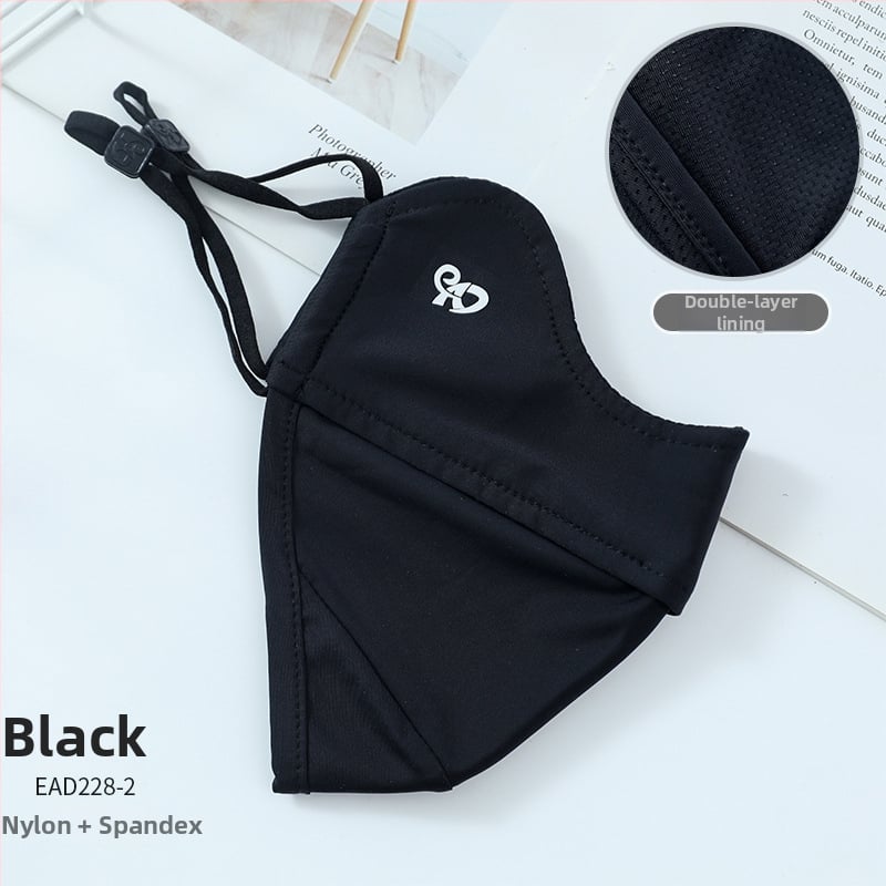 Vasaros veido kaukė su UV apsauga UPF50, nailonas-spandekso medžiaga, ausų kilpelės, monochrominis dizainas