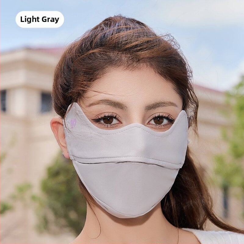 Vasaros veido kaukė su UV apsauga UPF50, nailonas-spandekso medžiaga, ausų kilpelės, monochrominis dizainas