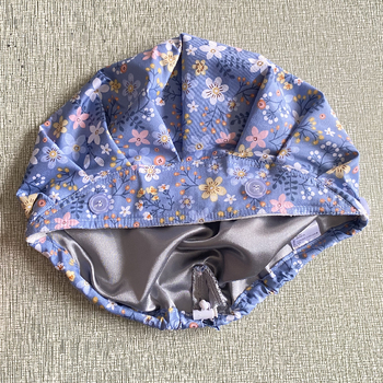 Naiste beret, lillemustriga, puuvillane twill, kupoliline kuju