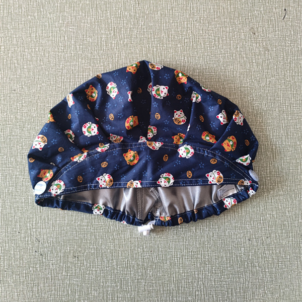Naiste beret, lillemustriga, puuvillane twill, kupoliline kuju