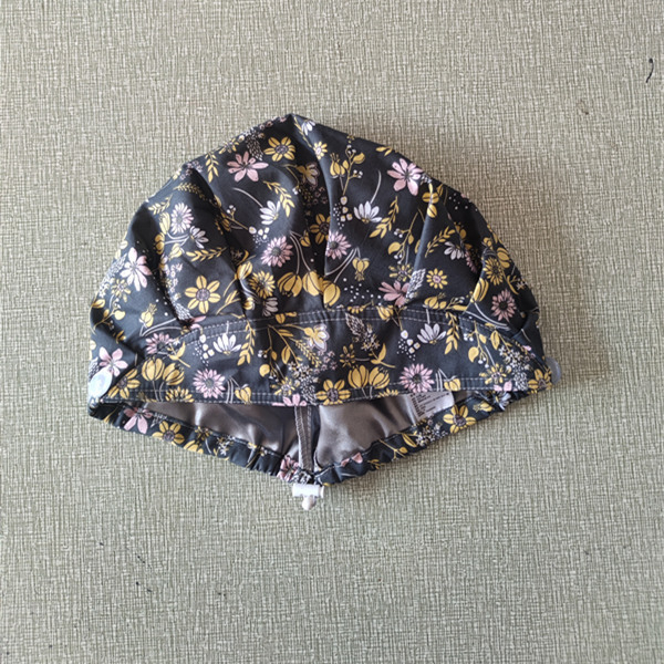 Naiste beret, lillemustriga, puuvillane twill, kupoliline kuju