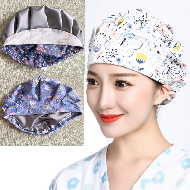 Naiste beret, lillemustriga, puuvillane twill, kupoliline kuju