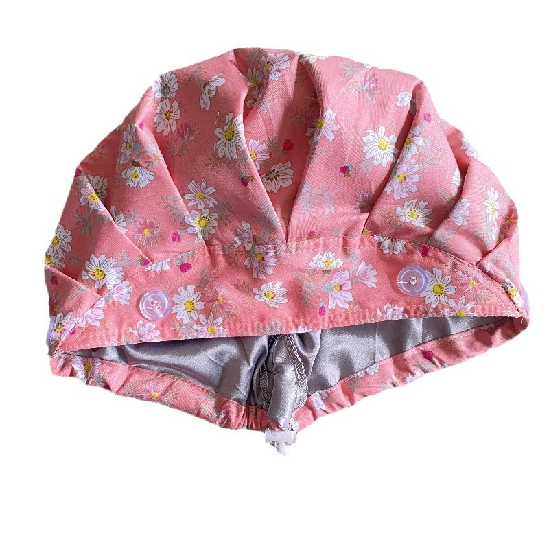 Naiste beret, lillemustriga, puuvillane twill, kupoliline kuju