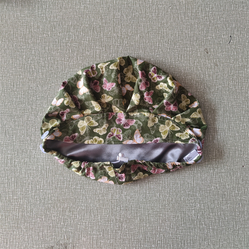 Naiste beret, lillemustriga, puuvillane twill, kupoliline kuju