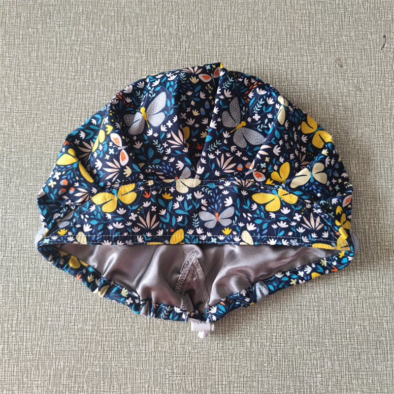 Naiste beret, lillemustriga, puuvillane twill, kupoliline kuju