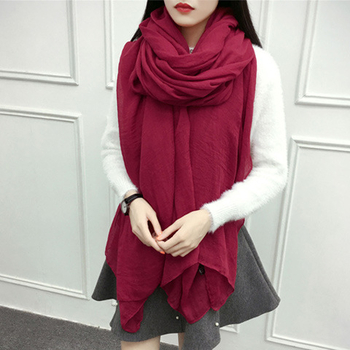 Poliesterio šalikas, korėjietiško stiliaus, vienos spalvos, visiems metų laikams, dviguba naudojimo galimybė