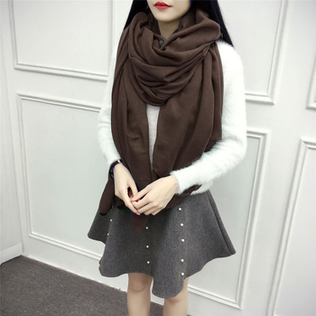 Poliesterio šalikas, korėjietiško stiliaus, vienos spalvos, visiems metų laikams, dviguba naudojimo galimybė