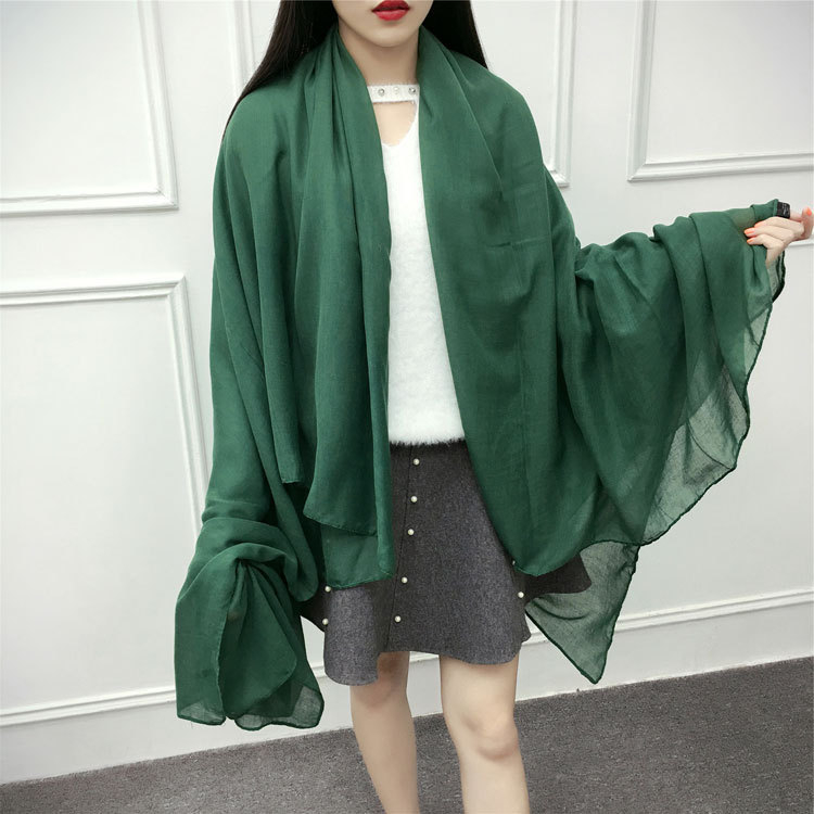 Poliesterio šalikas, korėjietiško stiliaus, vienos spalvos, visiems metų laikams, dviguba naudojimo galimybė