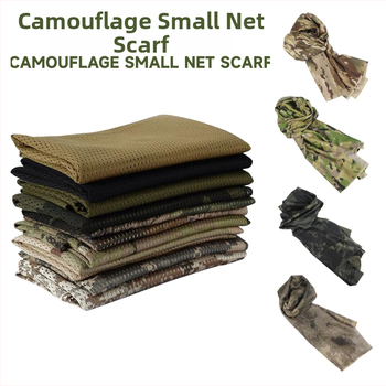 Kamuflāžas tīkla galvas šalle – vēja izturīga, saules aizsardzība; āra sportam, pieaugušajiem, unisex, pārgājieni un riteņbraukšana