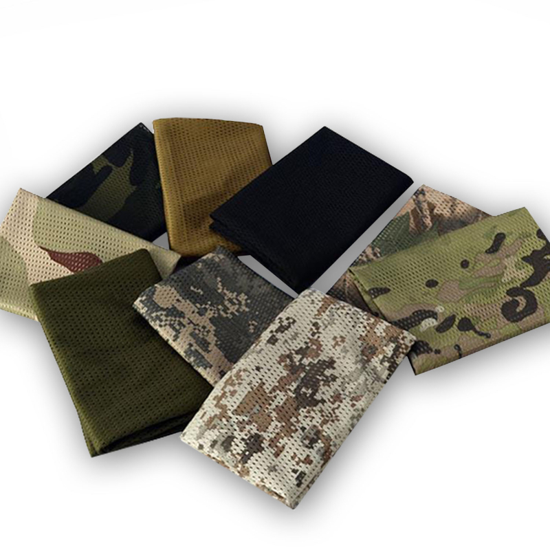 Kamuflāžas tīkla galvas šalle – vēja izturīga, saules aizsardzība; āra sportam, pieaugušajiem, unisex, pārgājieni un riteņbraukšana